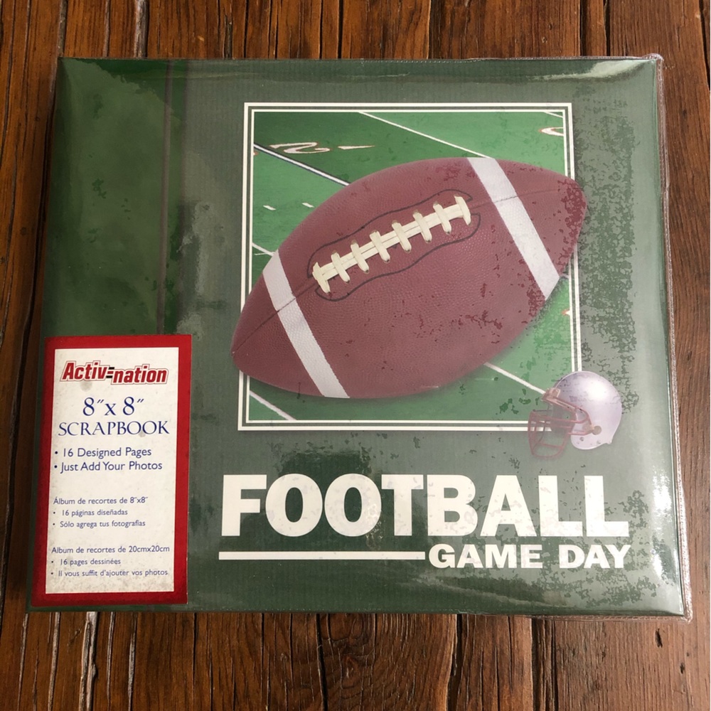 Football Themed Scrapbook 8” x 8” and Sticker Bundle - Picture 4 of 17